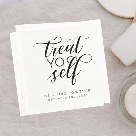 Serviette En Papier Treat Yo Self Calligraphy Style Wedding