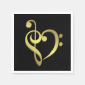 Serviette En Papier Treble clef, basse clef musique coeur amour (Devant)