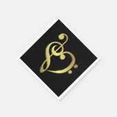 Serviette En Papier Treble clef, basse clef musique coeur amour (Coin)