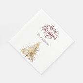 Serviette En Papier Tree snow white red script Christmas luncheon (Coin)