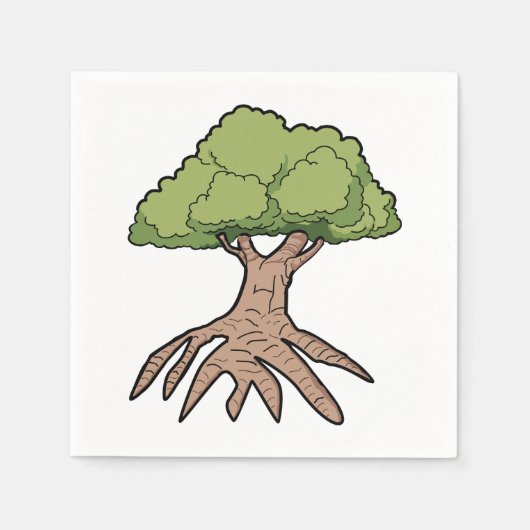 Serviette En Papier Tree With Long Roots Paper Napkins (Devant)