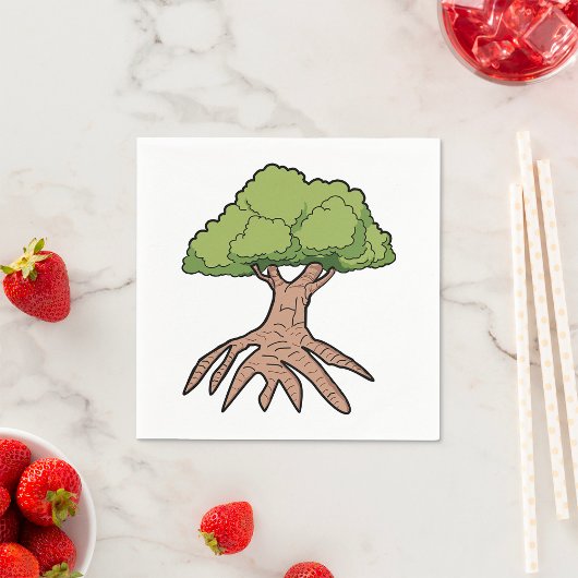 Serviette En Papier Tree With Long Roots Paper Napkins