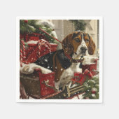Serviette En Papier Treeing Walker Coonhound Dog Christmas Festive (Devant)
