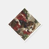 Serviette En Papier Treeing Walker Coonhound Dog Christmas Festive (Coin)