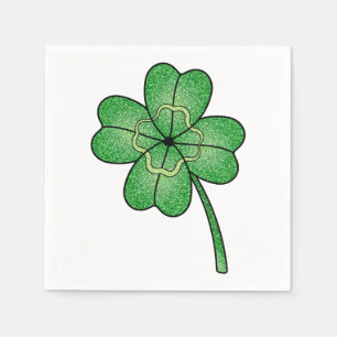 Serviette En Papier Trèfle à quatre feuilles pailleté