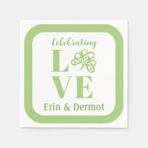 Serviette En Papier Trèfle à trois feuilles aquarelle vert celtique Ma