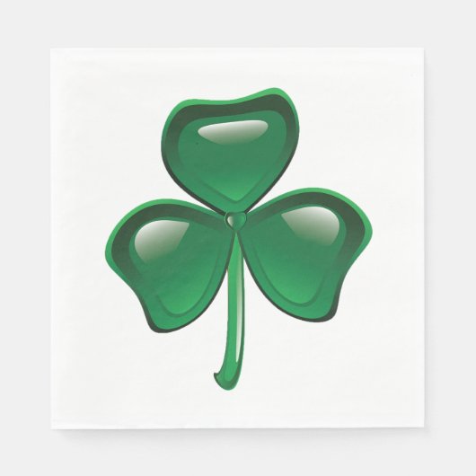 Serviette En Papier Trèfle à trois feuilles Shamrock vert (Devant)