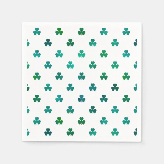Serviette En Papier Trèfle Émeraude Vert - Micro (Devant)