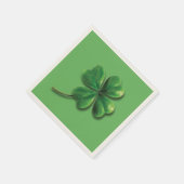 Serviette En Papier Trèfle irlandais vert moderne (Coin)