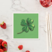 Serviette En Papier Trèfle irlandais vert moderne (En situation)
