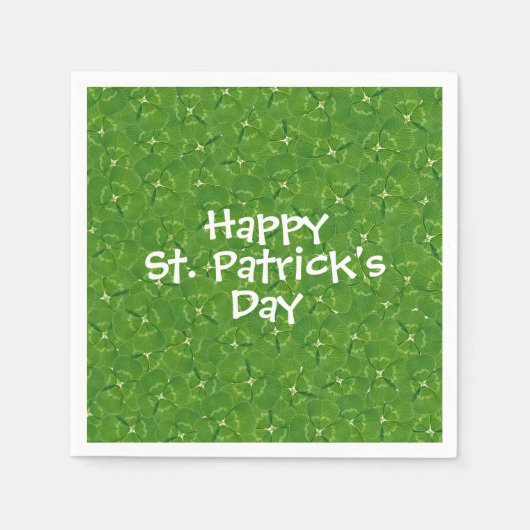 Serviette En Papier Trèfles irlandais verts (Devant)