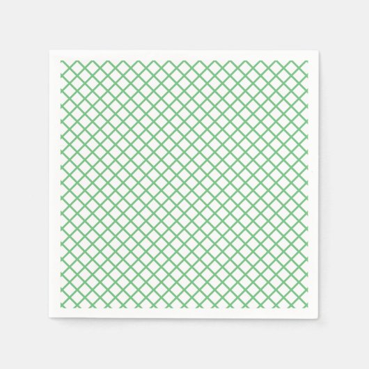 Serviette En Papier Trellis Diamant Été Vert - Blanc (Devant)