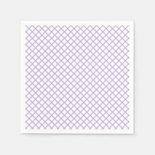 Serviette En Papier Trellis Diamant Lavande Douce - Blanc