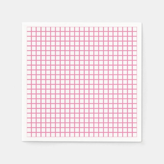 Serviette En Papier Trellis Fuchsia Rose - Blanc (Devant)