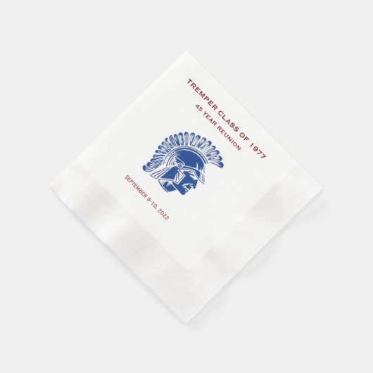 Serviette En Papier Tremper Trojan Reunion Graduation Blue Red  (Coin)