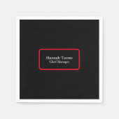 Serviette En Papier Trendy Black & Red Plain Créatif Moderne (Devant)