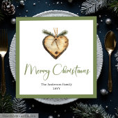 Serviette En Papier Trendy Bohemian Christmas Wreath in Botanical  