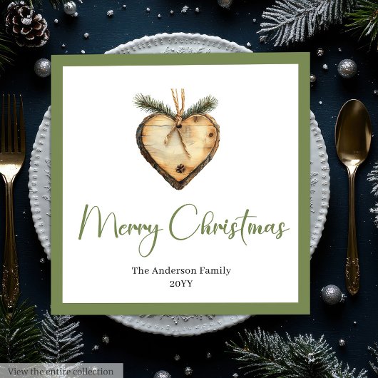 Serviette En Papier Trendy Bohemian Christmas Wreath in Botanical  