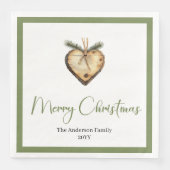 Serviette En Papier Trendy Bohemian Christmas Wreath in Botanical   (Devant)