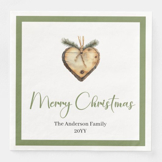 Serviette En Papier Trendy Bohemian Christmas Wreath in Botanical   (Devant)