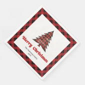 Serviette En Papier Trendy Buffalo Christmas Napkin Editable Design (Coin)
