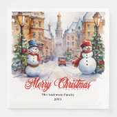 Serviette En Papier Trendy Christmas scene napkins warm festive hues (Devant)