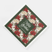 Serviette En Papier Trendy Holiday Napkins Custom Name Poinsettia (Coin)