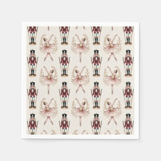 Serviette En Papier Trendy Nutcracker and Ballerina ballet dancer (Devant)