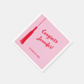 Serviette En Papier Trendy Pink & Red 2024 Grad Tassel Grad Grad Grad (Coin)
