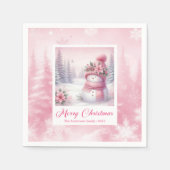 Serviette En Papier Trendy Pinkmas Kids Winter Forest Cozy Scene Xmas (Devant)