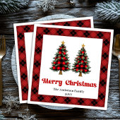 Serviette En Papier Trendy Red Black Plaid Napkin Personalized
