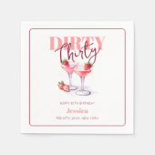 Serviette En Papier Trente caramel Martini fraise 30e anniversaire (Devant)