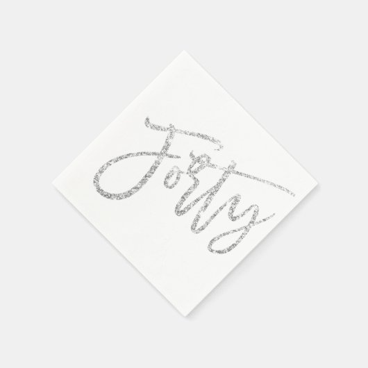 Serviette En Papier TRENTE écriture moderne argent parties scintillant (Coin)