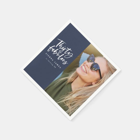 Serviette En Papier Trente et fabuleux napperons photo fête d'annivers (Coin)