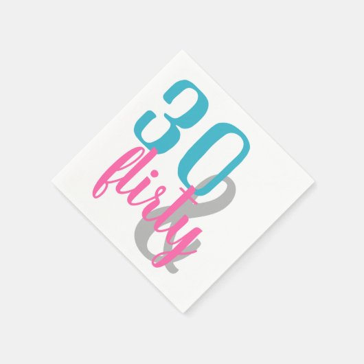 Serviette En Papier Trente et flirté Papier d'anniversaire serviettes (Coin)