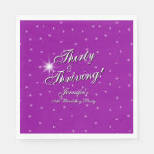 Serviette En Papier Trente et prospère rose pourpre 30e anniversaire (Devant)