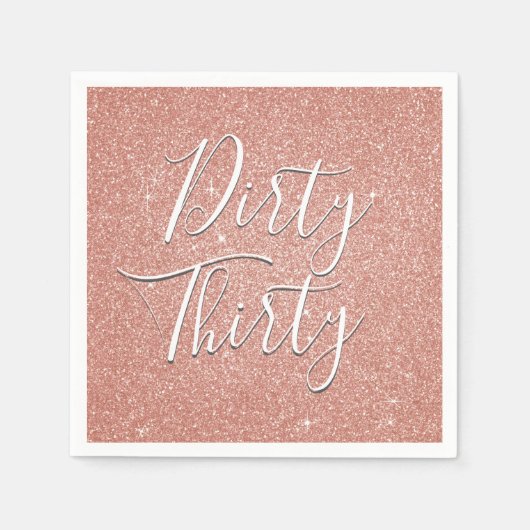 Serviette En Papier Trente Jour Rose Gold Blush Pink Parties scintilla (Devant)