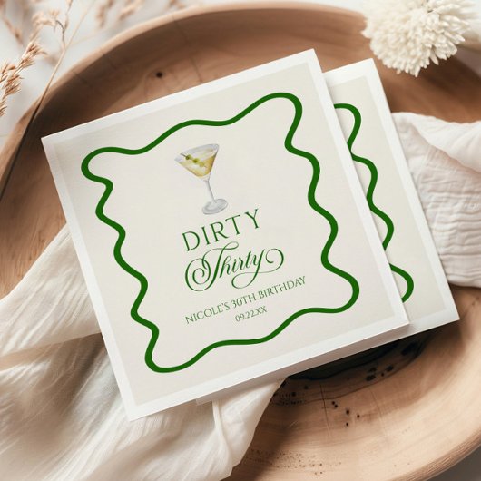 Serviette En Papier Trente sale Martini fête d'anniversaire