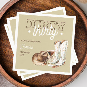 Serviette En Papier Trente sale Rodeo Taupe Beige Fête d'anniversaire