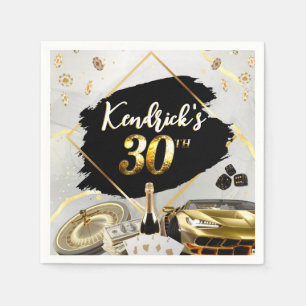 Serviette En Papier Trente sales Fête d'anniversaire de luxe Casino Bl