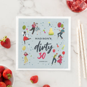 Serviette En Papier Trente-trente 30e anniversaire Invitation de fête