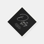 Serviette En Papier Trente-trente-troisième anniversaire noir et blanc (Coin)