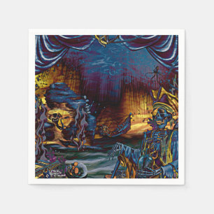Serviette En Papier Trésor de squelette de pirate sous la mer de l'art