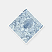 Serviette En Papier Trésors de plage en bleu (Coin)