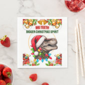 Serviette En Papier Trex Tyrannosaurus rex Dinosaur Noël Casquette (En situation)