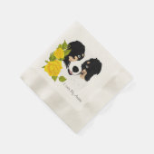 Serviette En Papier Tri noir Aussie et Roses jaunes (Coin)