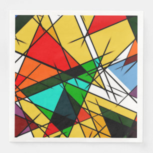 Serviette En Papier Triangle Coloré Géométrique Moderne