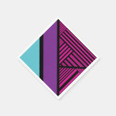 Serviette En Papier Triangle - rose, pourpre, bleu et noir (Coin)