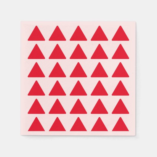 Serviette En Papier Triangle rouge Motif rose Art moderne (Devant)