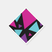 Serviette En Papier Triangles en rose, violet, bleu et noir (Coin)